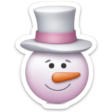 cute light pink snowman sticker