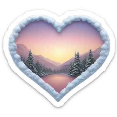 Heart shape with winter inside sticker