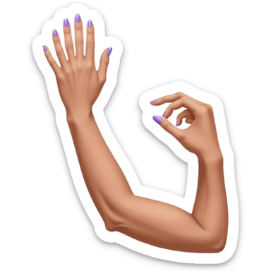 Female arm with muscle and manicured hands  sticker