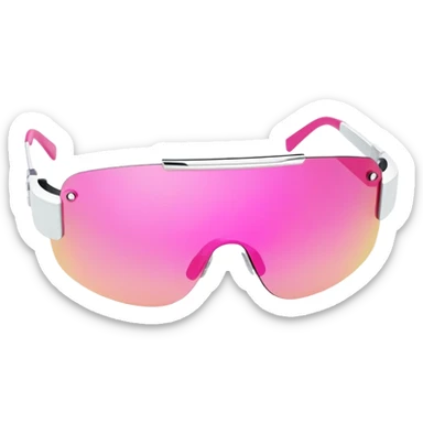 slim frameless pink visor sunglasses, Y2K cyber style, single piece lens sticker