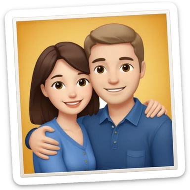 Couple hugs polaroid sticker