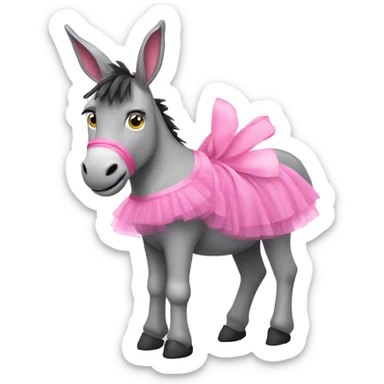 Pink donkey with a tutu sticker
