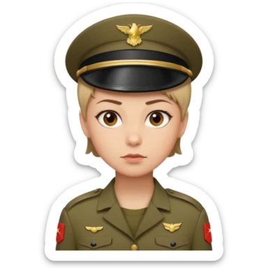 women Soldier without wearing no cap sticker