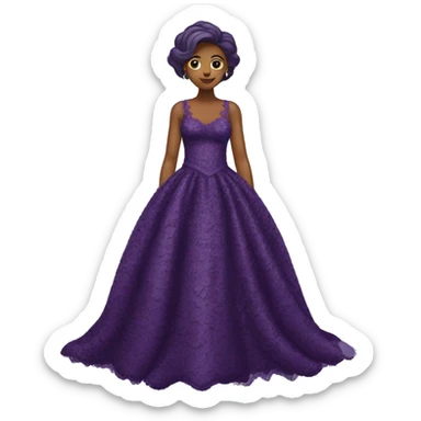 Dark purple lace gown dress sticker