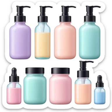 cute pastel colors skin care sticker
