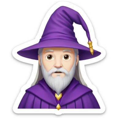 dumbledore wear purple magic hat sticker