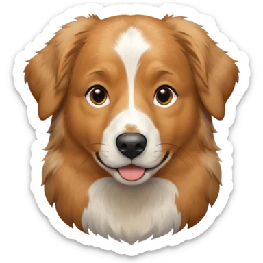 Australian Shepherd golden retriever tan eyebrows around nose and mouth black and speckled grey fur on chest. No white  sticker