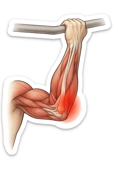 gomito dolorante alle trazioni sticker