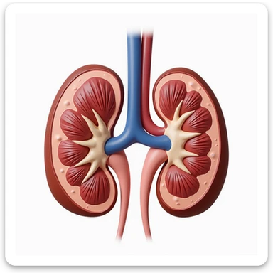 realistic kidneys, anatomical illustration, color sticker