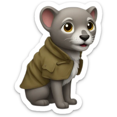 L'animal qui s'appelle le paresseux qui est habillé avec un manteau sticker