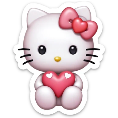 Hello kitty with hearts  sticker