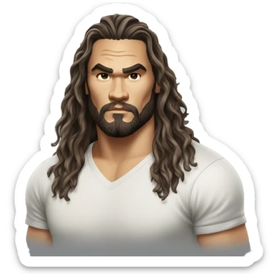 realistic jason momoa wearing tee sticker