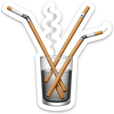 The chopsticks 🥢 emoji with smoke of a cigarette 🚬 sticker