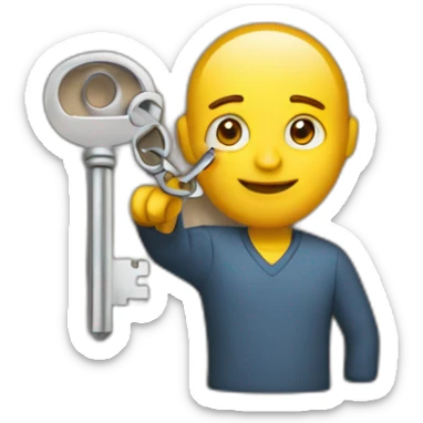 man holding a key on their new home sticker