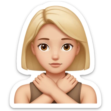 Arms crossing around neck girl  sticker