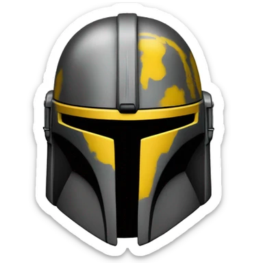 Mandalorian helmet black and yellow with antenna sticker
