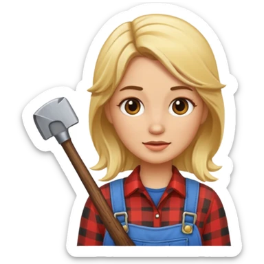lumberjack blonde woman sticker