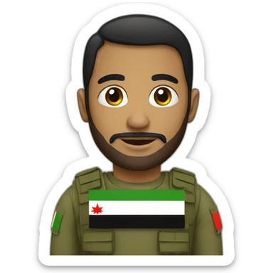 Man in iraq flag colors sticker