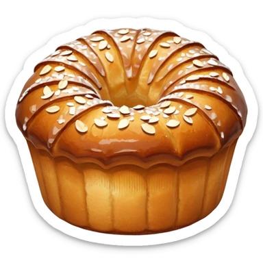 French kougelhopf with almonds on the top sticker