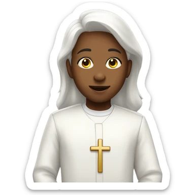 kids in white church clothes singing sticker