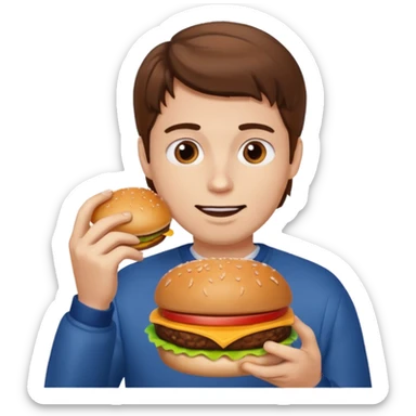 Gros avec un hamburger sticker