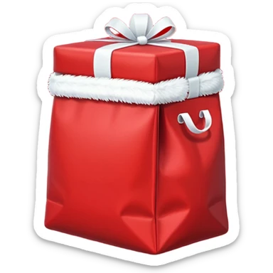 red Santa's bag with red gift boxes with white bows sticker
