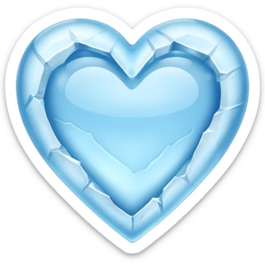 a ice blue heart carved from a glacier sticker