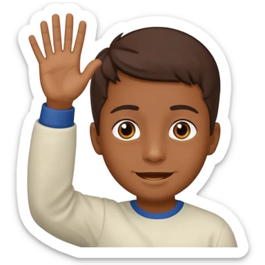 generate emoji of boy saying hii sticker