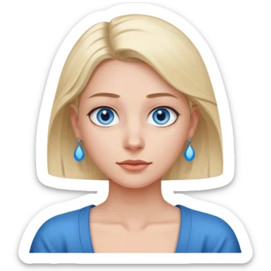 blue eyes, no earrings, shoulder shrug sticker