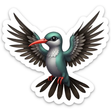 creppy demon like hummingbird with  creppy and very long wings   staring in your soul crepply and deadly  sticker
