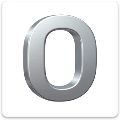 3D text symbol '0%' on pure white background sticker