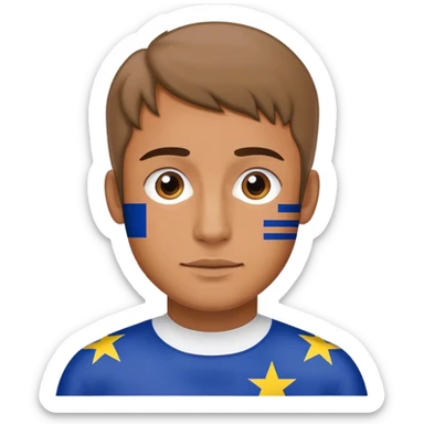 man with european union flag sticker