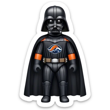Darth Vader in a Denver Bronco jersey sticker