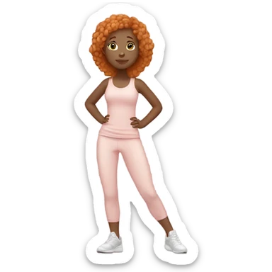 Ginger yoga girl fair skin light pink clothes  sticker