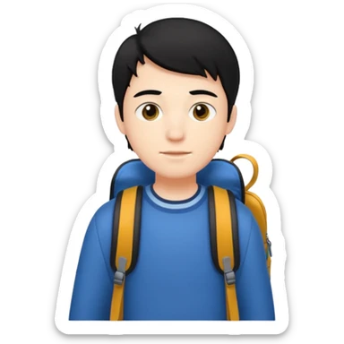 CHICO ESTUDIANTE CON CABELLO NEGRO sticker