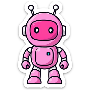 pink robot sticker