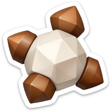 White rattle with  brown sketched trianles on it sticker