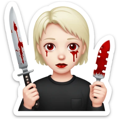 Blood knife killer sticker
