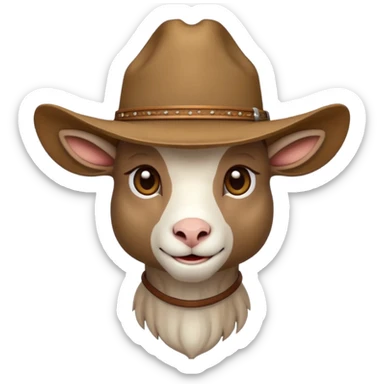 Goat with a cowboy hat sticker
