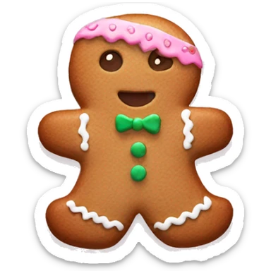 Pink gingerbread cookie sticker