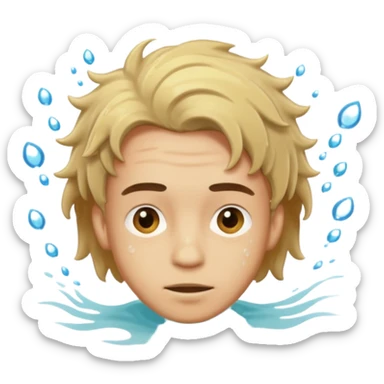 Underwater man face sticker