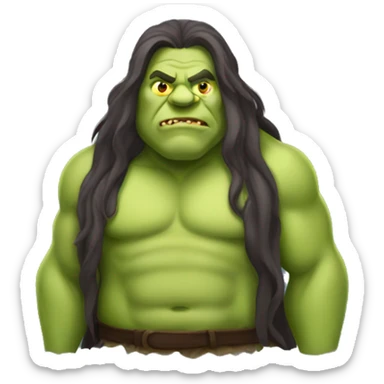 Full body fat ogre with long hair sticker