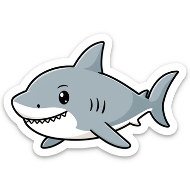 Shark with a top hat sticker
