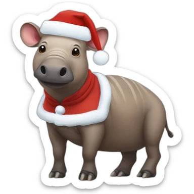 Babirusa wearing santa claus outfit sticker