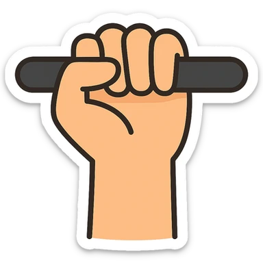 flat toon style hand gripping a handle sticker