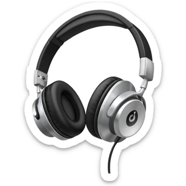 headphones with a play button inside sticker