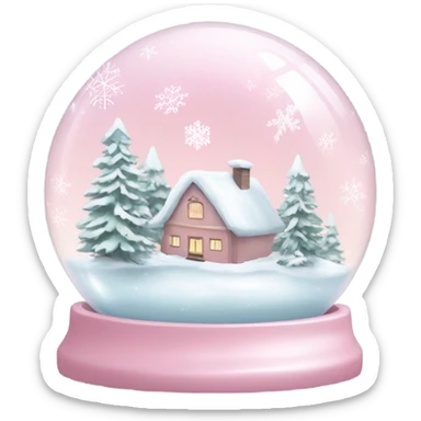 Pastel pink snow globe sticker
