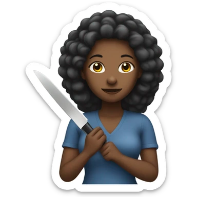Black woman with a knife sticker
