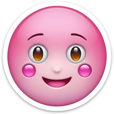 "Create a simple, glossy pink circle emoji using the exact same light pink color and shiny 3D gradient style as the Notion pink heart emoji (🩷). The circle should have a subtle highlight to mimic the Notion pink heart’s finish, and the tone should match emoji standards for digital use. sticker