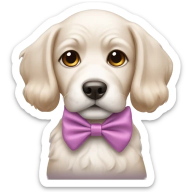 Cute Dog wearing a bow sticker